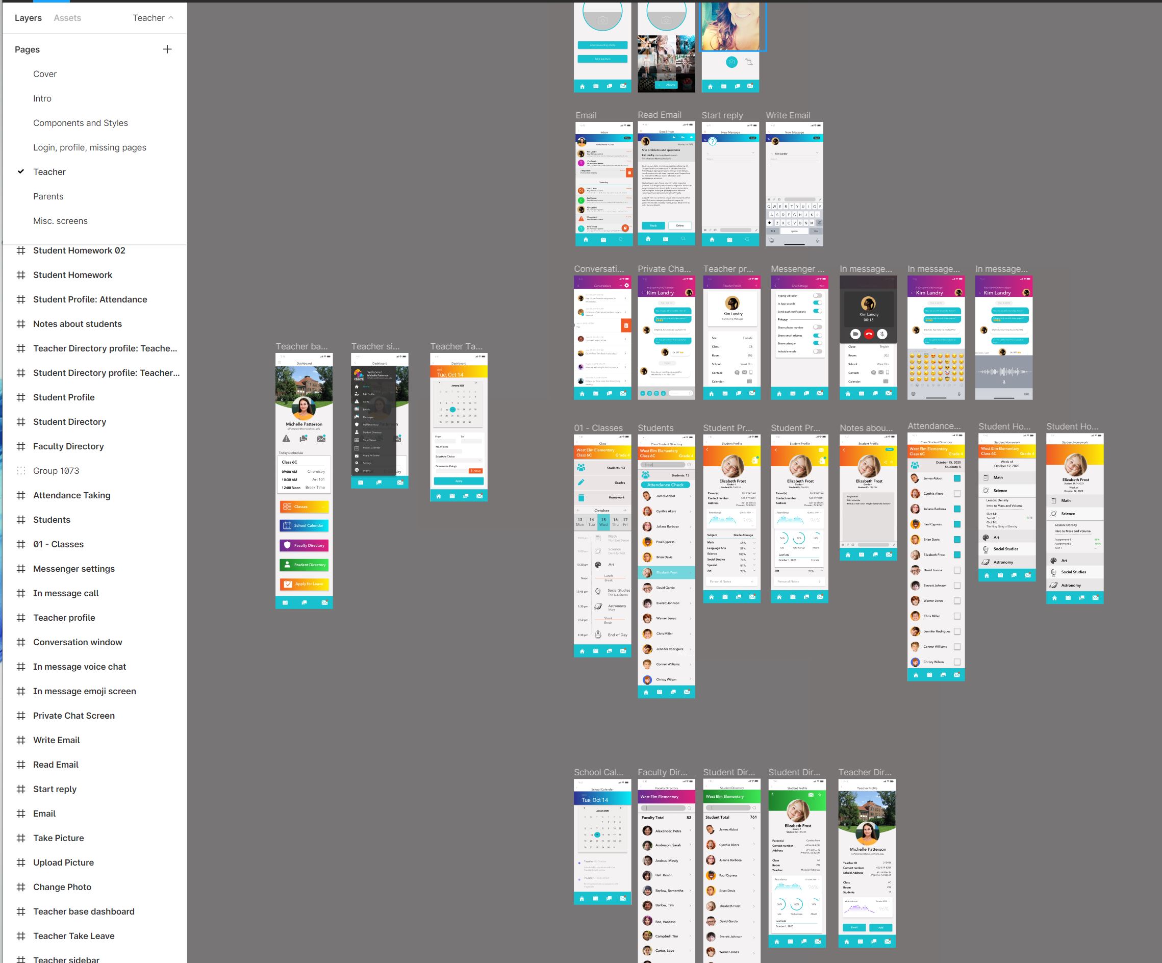 Figma Teacher screens