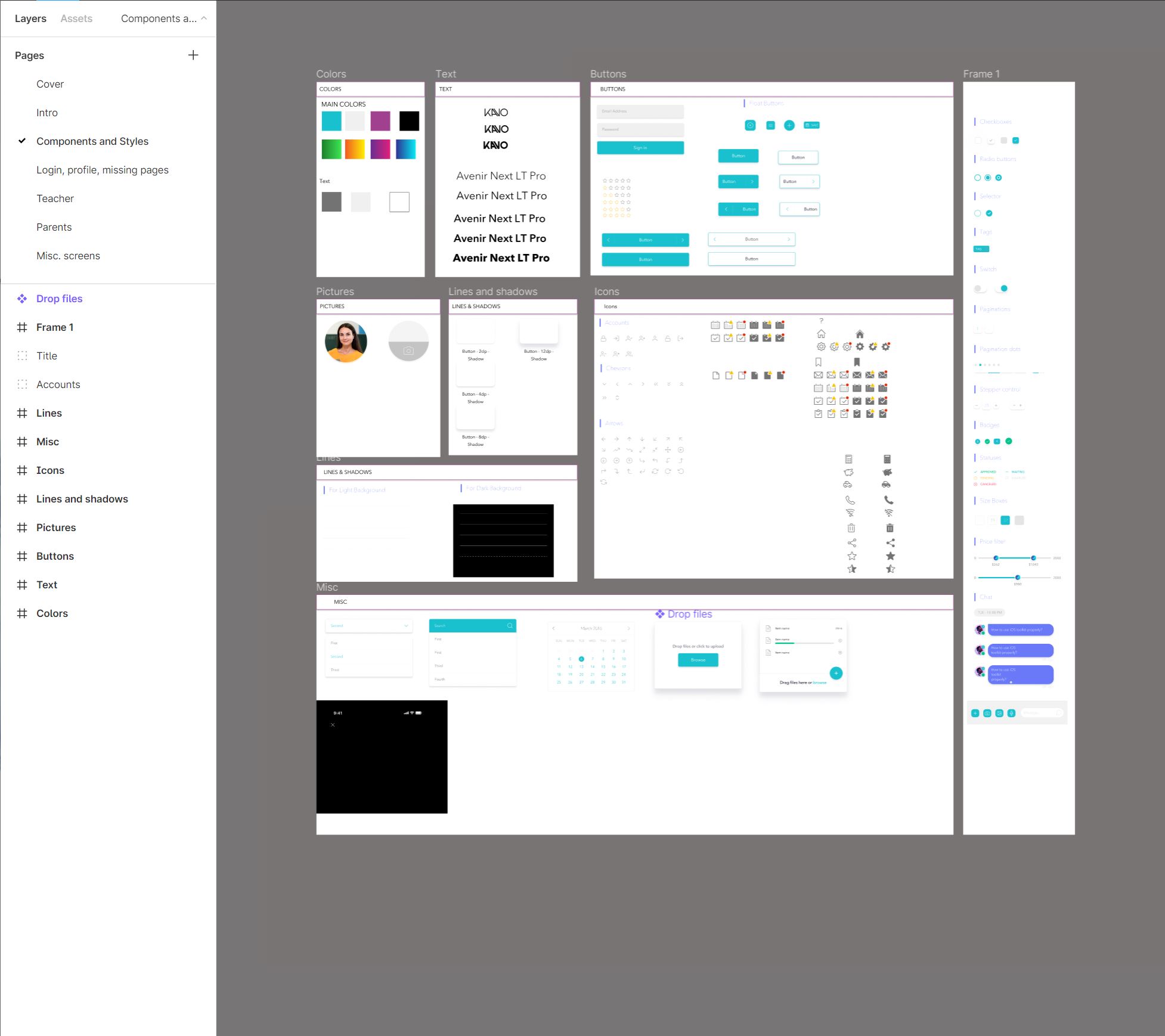 Figma components and styles